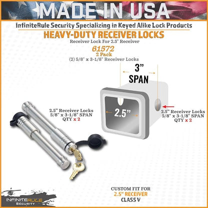 61572 | 2 Pack, Keyed Alike, Receiver Locks - Image 2