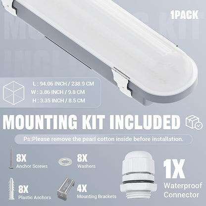 JTT 8FT LED Vapor Tight Light 120/100/80W Tunable, 18000lm LED Vapor Proof - Image 8