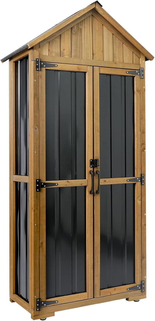 Wood & Metal Outdoor Storage Cabinet by Gowoodhut