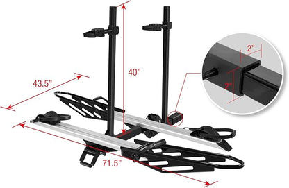 Rockland Foldable 2-Ebike Rack, 200 lbs Capacity, Hitch Mount Electric Bike Rack - Image 9