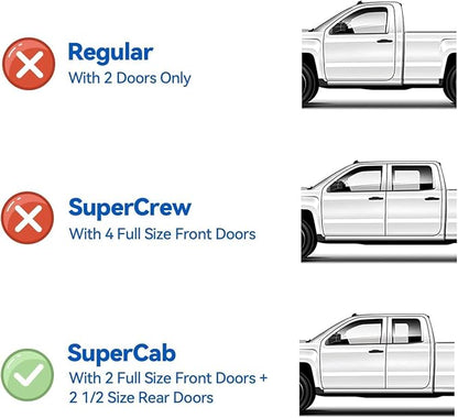 Window Visors Rain Guards for 2015-2024 Ford F150 SuperCab, Out-Channel Window - Image 2