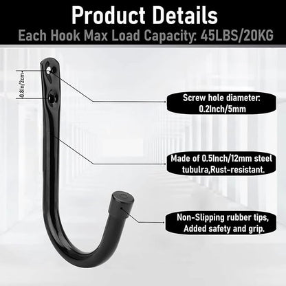 Garage Storage Hooks 3.5Inch Heavy Duty Wall Mounted Garage Utility Hooks 12 - Image 3