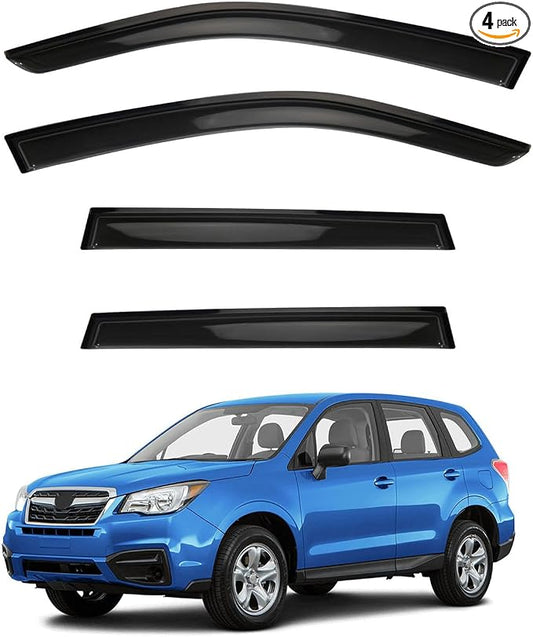 4pcs Front+Rear Smoke Tint Sun/Rain Guard Outside Mount Tape-On Vent Window by LQQDP