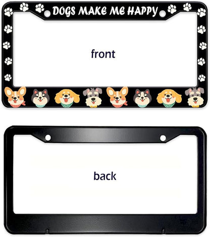 Dogs License Plate Frame, Lovely Puppies Dogs Paws Printed License Plate Holder - Image 8