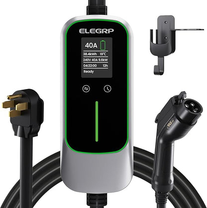 ELEGRP Level 2 EV Charger for Home, 40 Amp, ETL Certified, PBE & LCD Technology by ELEGRP%7CELEGROUP