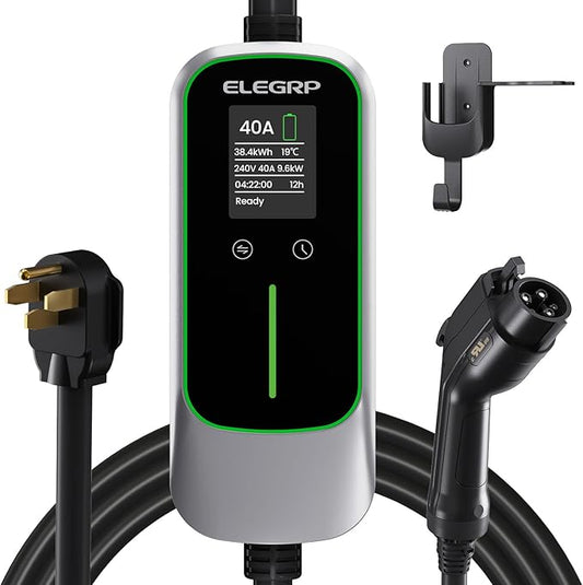 ELEGRP Level 2 EV Charger for Home, 40 Amp, ETL Certified, PBE & LCD Technology by ELEGRP%7CELEGROUP