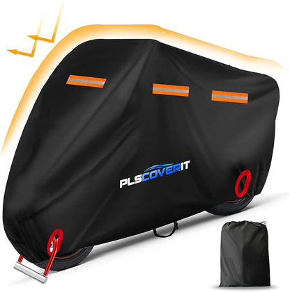 Motorcycle Cover, 600D Heavy Duty Waterproof Motorbike Cover, Dustproof by PLSCOVERIT
