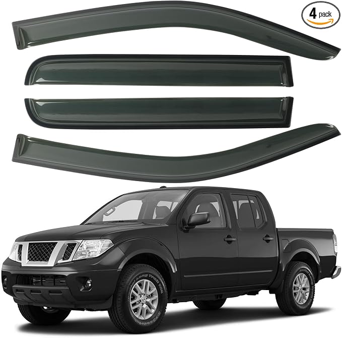 Window Visor Rain Guards Fit for Nissan Frontier Crew Cab 2005-2021 Trucks by CHYKORLA