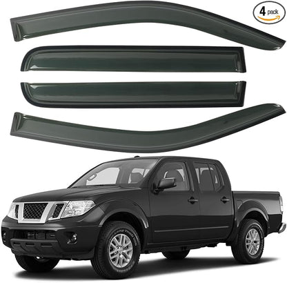 Window Visor Rain Guards Fit for Nissan Frontier Crew Cab 2005-2021 Trucks by CHYKORLA