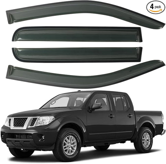 Window Visor Rain Guards Fit for Nissan Frontier Crew Cab 2005-2021 Trucks by CHYKORLA