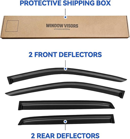 Window Visors Rain Guards for 2019 2020 2021 2022 2023 Ford Ranger Supercrew - Image 6