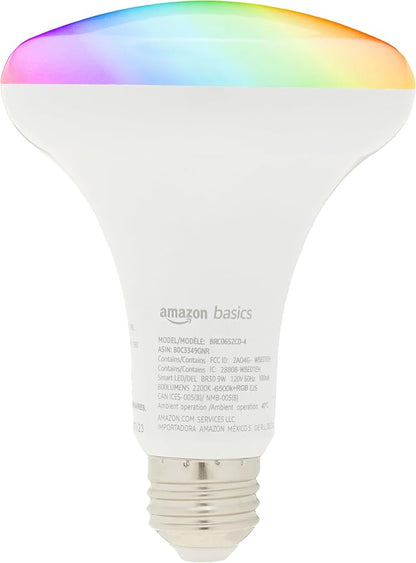 Amazon Basics Smart BR30 LED Light Bulb, Color Changing, Works - Image 4