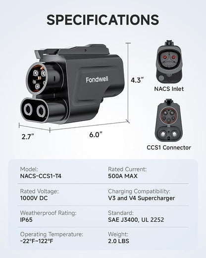 Fondwell NACS to CCS Charger Adapter: UL 2252 Safety Compliance Verified by SGS - Image 7