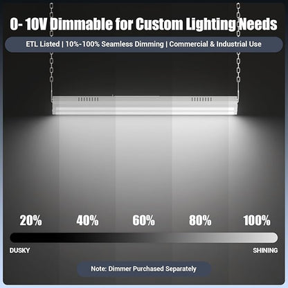 High Bay LED Shop Light 1.35FT 150W 22500LM 0-10V Dimmable 5000K Daylight - Image 3