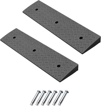 2 Pack 1.6'' Rise Rubber Curb Ramp Heavy Duty Loading Rubber Curb Ramps 3 Tons by METFUIN