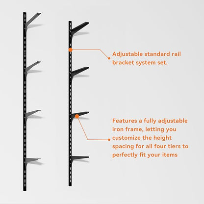 ROGMARS 60" W Garage Wall Mounted Shelving Heavy Duty, 6 Tier Garage Shelves - Image 3