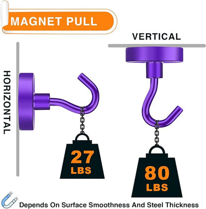 MIKEDE Magnetic Hooks, 80LB Heavy Duty Magnets - Image 2