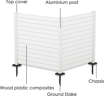 Kozyard 50" W x 48" H Outdoor Privacy Screens Aluminum Post, Air Conditioner - Image 4
