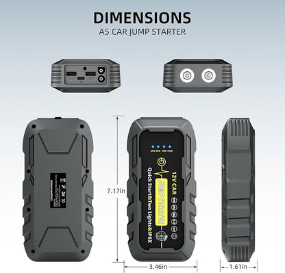2025 Upgraded for A5 Car Jump Starter 3000A, Jump Starter Battery Pack for Up - Image 9