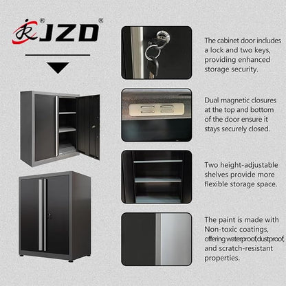 JZD Garage Storage Workbench Set, Metal Industrial Strength Tool Storage System - Image 8