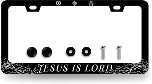 Jesus is Lord License Plate Frame Christian License Plate Holder Stainless by RNKATIH
