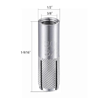 Wensilon 3/8"-16 Premium Stainless Steel Drop in Anchors Assortment, Knurled - Image 2
