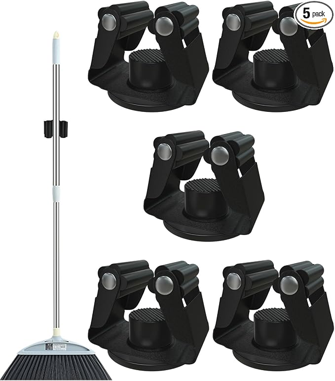 Magnetic Broom Holder, Steel Mop Mount No Drilling Magnetic Holder by FYWZ