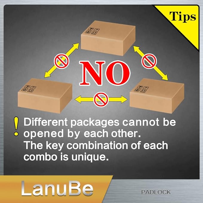 LanuBe Lock Laminated keyed Padlock, keyed Alike Locks, Long Shackle, Marked - Image 4