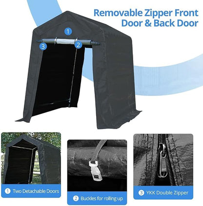 ADVANCE OUTDOOR 6x8 ft Outdoor Portable Storage Shelter Shed - Image 3