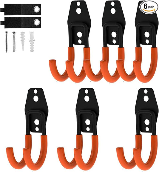 Garage Hooks, 6 Pack Small Round Wall Hooks by CRXCRC
