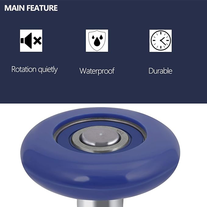 XiKe 12 Pack Blue 2" Nylon Garage Door Roller 4" Stem, Quiet/Durable and High - Image 2