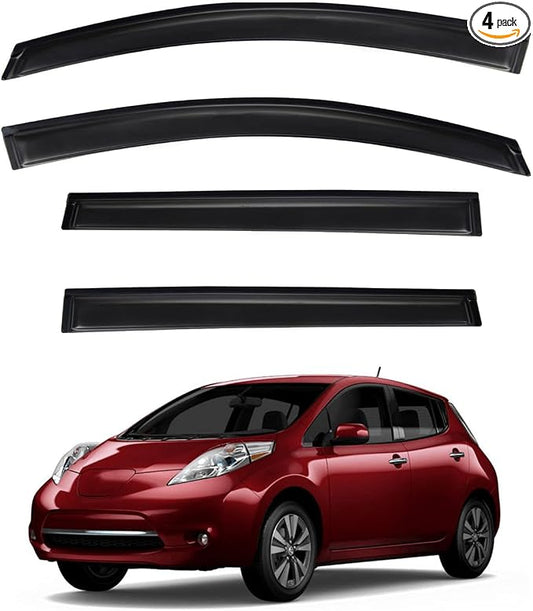 4pcs Front+Rear Smoke Tint Sun/Rain Guard Outside Mount Tape-On Vent Window by LQQDP