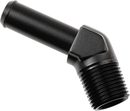 1/2 NPT Male to 5/8" Hose Barb Fitting Adapter 45 Degree Elbow Aluminum Black - Image 4