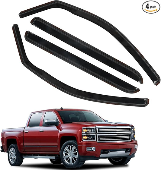 in Channel Rain Guards for 2014-2018 Chevy Silverado/GMC Sierra 1500 Crew Cab by CHYKORLA