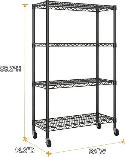 SINGAYE 4 Garage Heavy Duty Shelving Unit Kitchen Pantry Close Home Organizers - Image 3