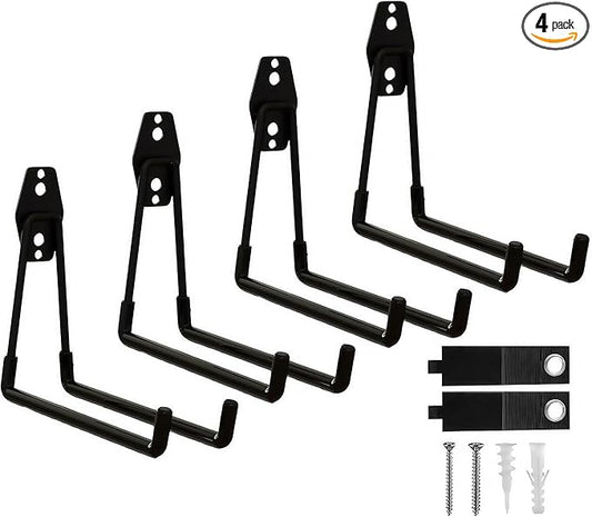 Garage Hooks, 4 Pack Large Square Wall Hooks by CRXCRC