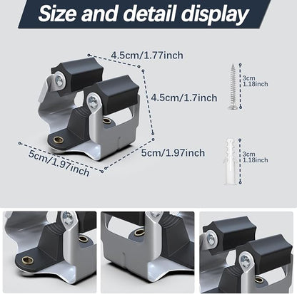 3-H Mop and Broom Holder Big Size Hanging 1 KG Extra, 15 Pack Broom Hanger Wall - Image 3