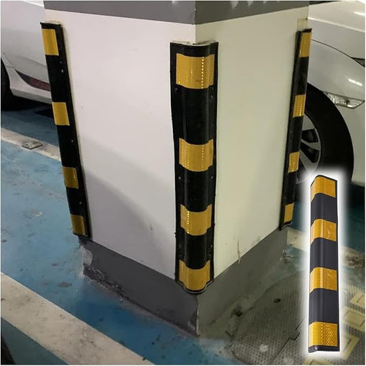 Workshop Rubber Protector, Reflective Floor Garage Edge Corner Guard, 1cm Thick by Unknown
