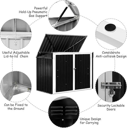 Goplus 6' x 3' Outdoor Storage Shed, Tool Storage Shed - Image 3