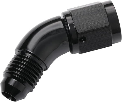 45 Degree 4AN Male to 4AN Female Swivel Full Flow Fitting Adapter Coupler - Image 3