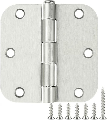 24 Pack Interior Satin Door Hinges Brushed Nickel 3.5 Inch x 3 1/2" 5/8" Rudius by TDCHINGES