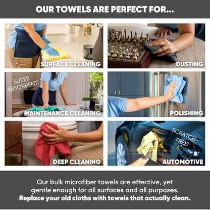 Bulk 16" x 16" All Purpose Microfiber Towels Wholesale - Image 6