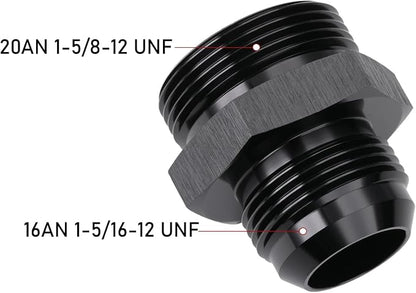 16AN Male Flare to 20AN ORB O-ring Boss Fuel Pump Rail Adapter Fitting Aluminum - Image 2