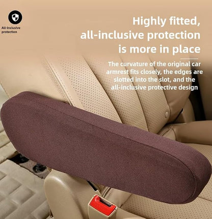 Automotive Black Cloth Fabric Armrest Covers - Image 5