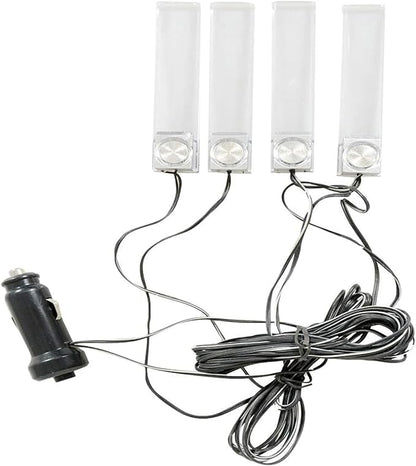 Interior Car Footwell Lights, LED Car Strip Lights, 4 in 1 12V Car Auto by Riloer