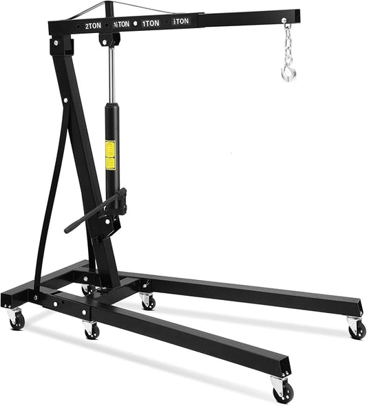 2 Ton Engine Hoist, Hydraulic Cherry Picker Engine Hoist Lift, 4400LBS Heavy by GlowSol