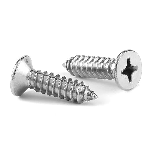 #6 x 5/8" Wood Screw 100Pcs 18-8 Stainless Steel Screws Flat Head Phillips Fast by SGTZH