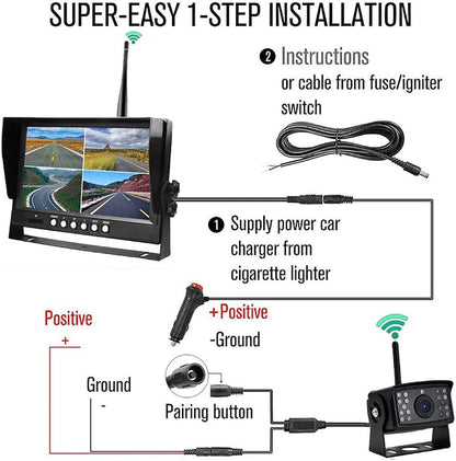 EVERSECU 4pcs Digital HD 1080P Wireless Car Backup Camera - Image 4