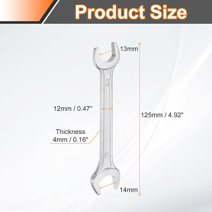 HARFINGTON 5pcs Double Open End Wrench 13mm x 14mm Metric 15 Degree Offset - Image 2