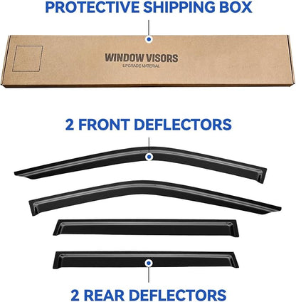 Window Visors Rain Guards for 2018-2024 Ford Expedition, Out-Channel Window - Image 5
